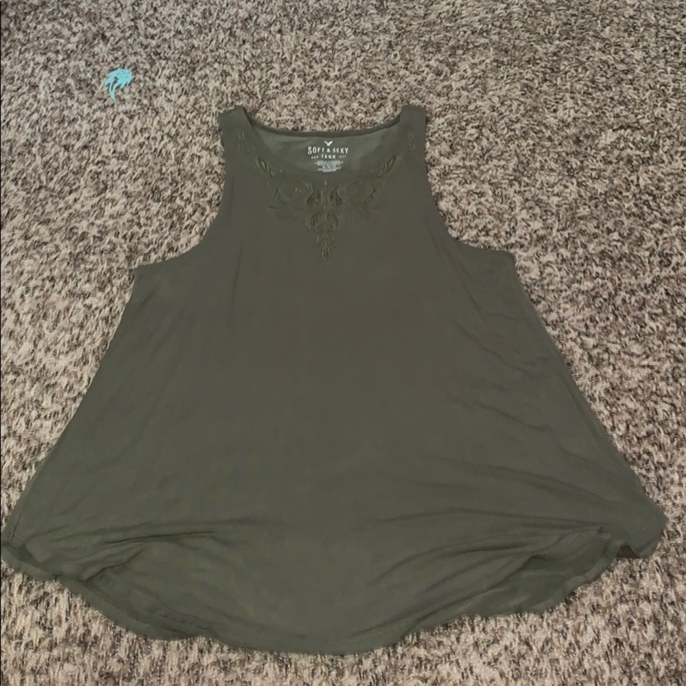 Pink and green tank top